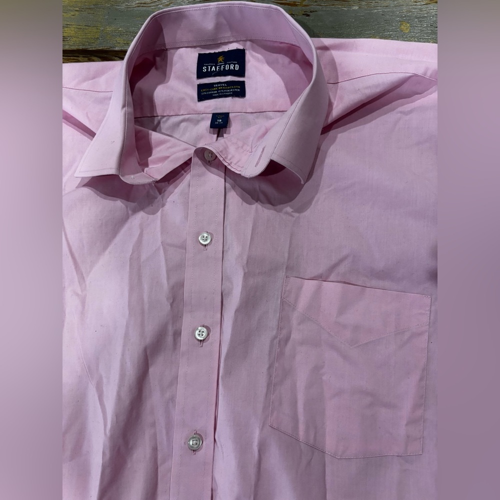 Stafford Men's Light Pink Dress Shirt